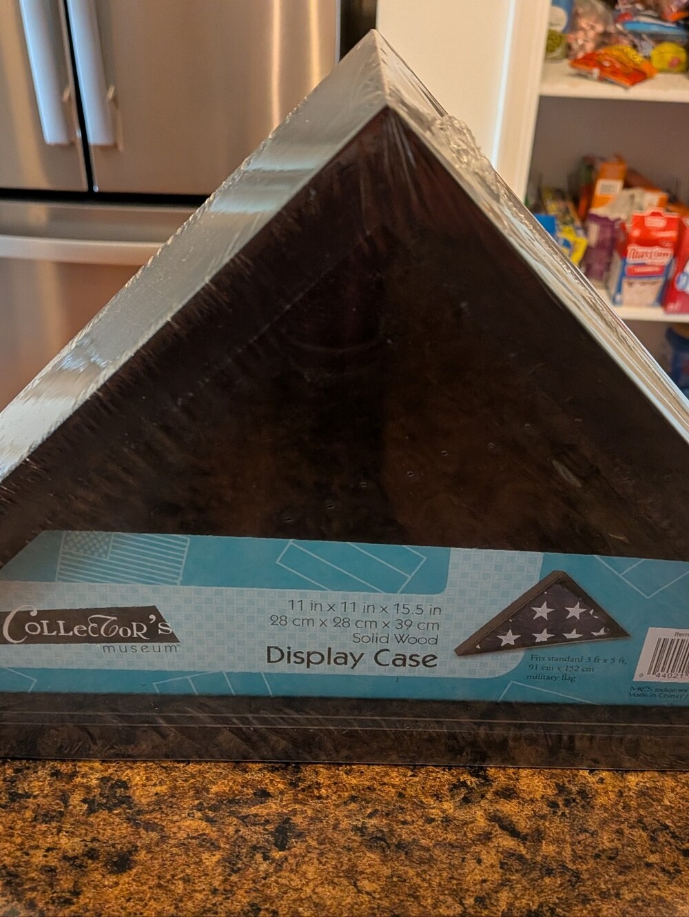 Black Solid Wood Flag Display Case 11 X 11x 15.5